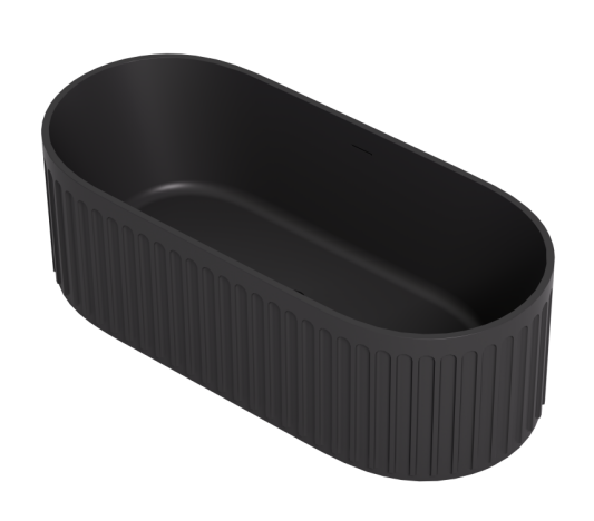 CETO Cascade 1700mm Cast Stone Solid Surface Bathtub Matt Black