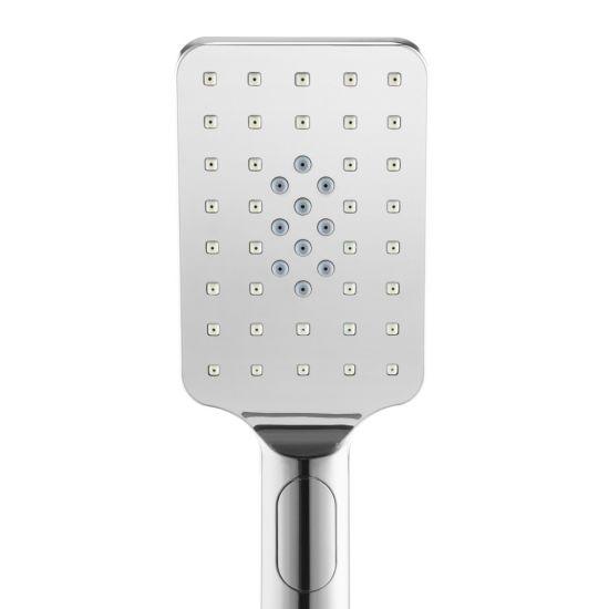 Square 3 Functions Chrome Rainfall Handheld Shower Head - Living and Bathroom