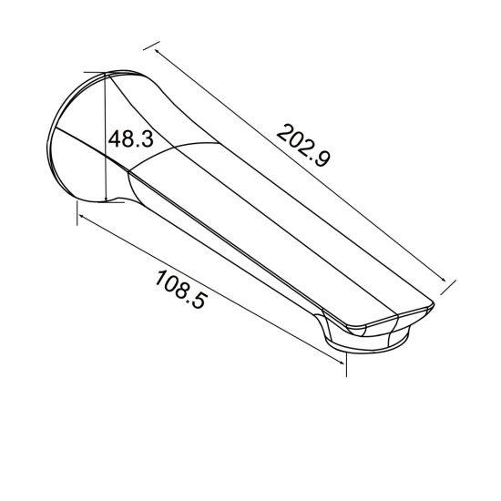 AU Black Bathtub/Basin Wall Spout - Living and Bathroom