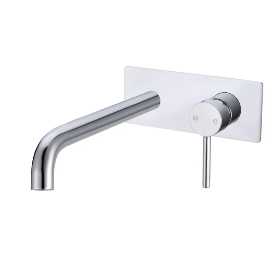 LUCID PIN Series Chrome Wall Mixer With Round Spout - Living and Bathroom