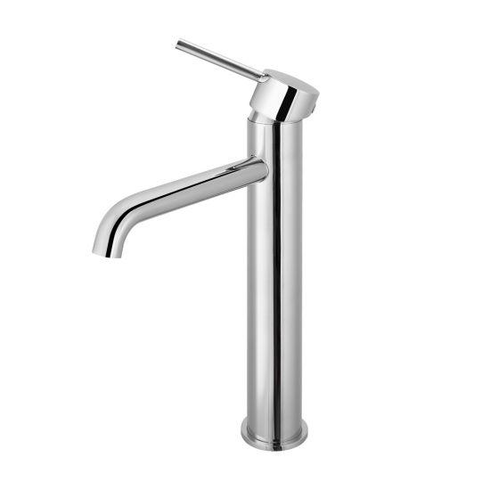LUCID PIN Series Round Chrome Tall Basin Mixer - Living and Bathroom