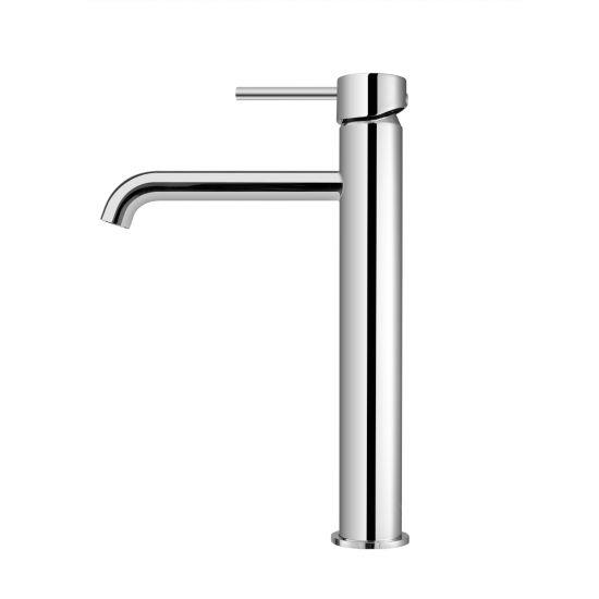 LUCID PIN Series Round Chrome Tall Basin Mixer - Living and Bathroom
