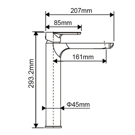 VOG Black Tall Basin Mixer - Living and Bathroom