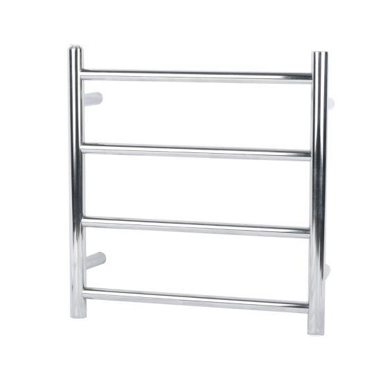 Round Chrome Electric Heated Towel Rack 4 Bars - Living and Bathroom