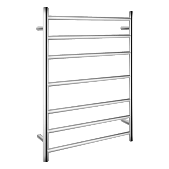 Round Chrome Electric Heated Towel Rack 7 Bars - Living and Bathroom