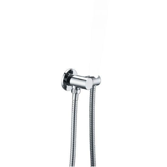 Round Chrome Hand held Shower Bracket Holder - Living and Bathroom