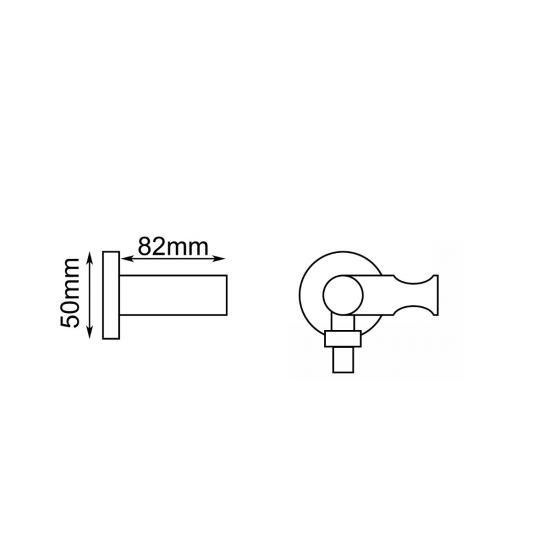 Round Chrome Hand held Shower Bracket Holder - Living and Bathroom