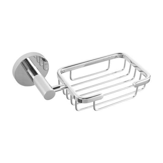 LUCID PIN Round Chrome Stainless Steel Wall Mounted Soap Holder - Living and Bathroom