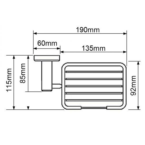 LUCID PIN Round Chrome Stainless Steel Wall Mounted Soap Holder - Living and Bathroom