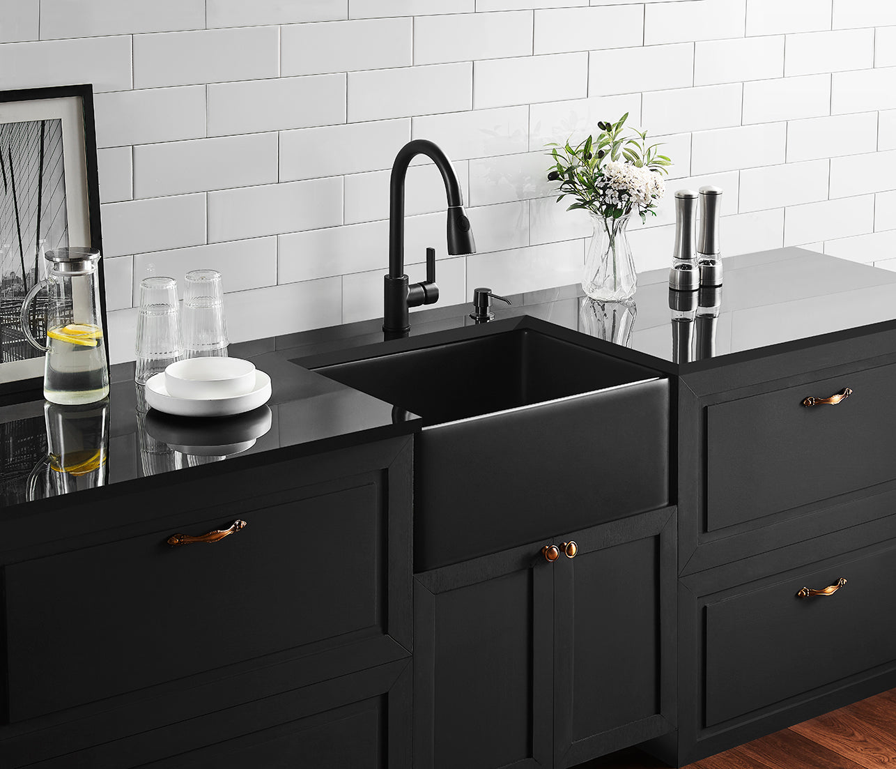 Matte Black Chelsea Fireclay Farmhouse Sink 600*451*253mm