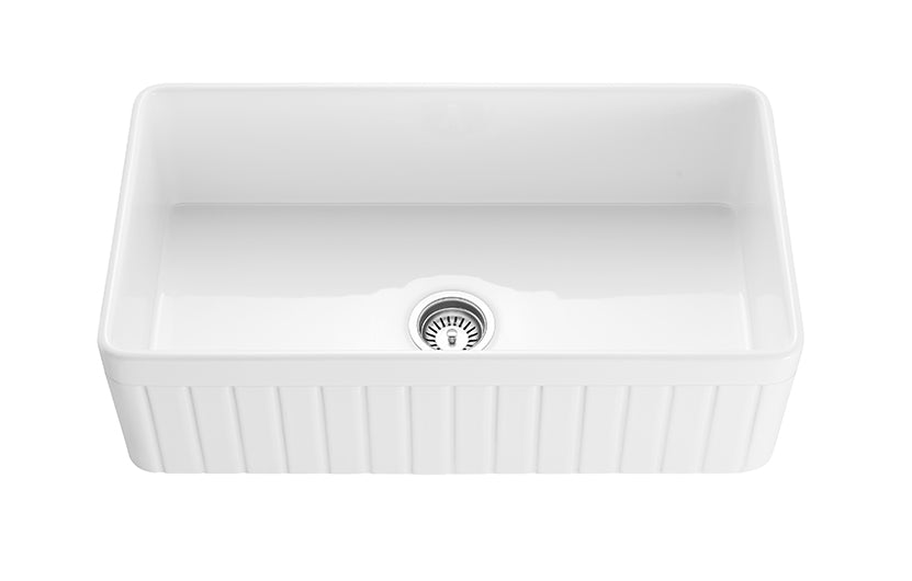 Gross White Greenwich Fireclay Farmhouse Sink 828*450*252