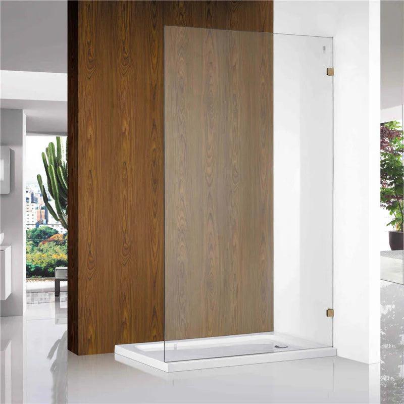 Frameless Fixed Panel Shower Screen Brushed Gold - Living and Bathroom