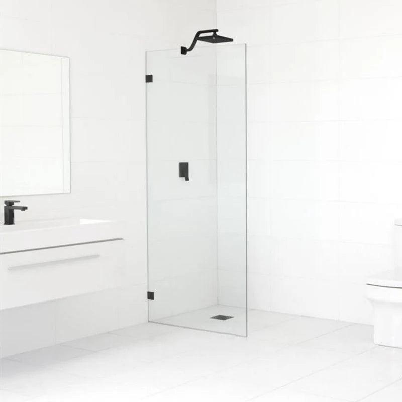 Frameless Fixed Panel Shower Screen Black - Living and Bathroom