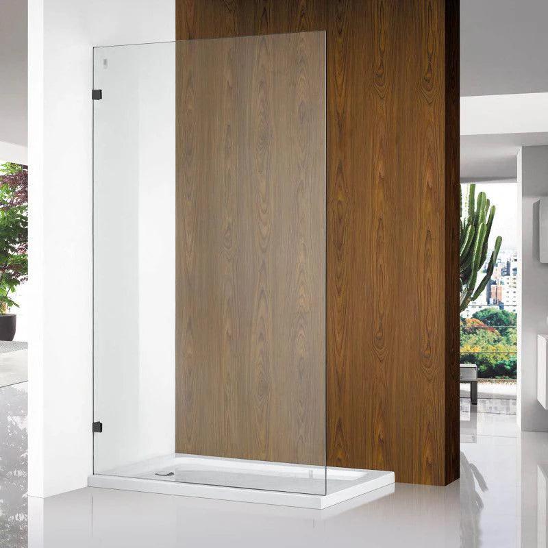 Frameless Fixed Panel Shower Screen Black - Living and Bathroom