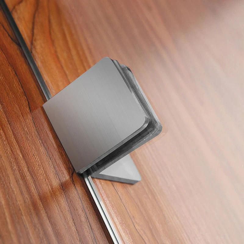 Frameless Fixed Panel Shower Screen Curved Edge Brushed Nickel - Living and Bathroom