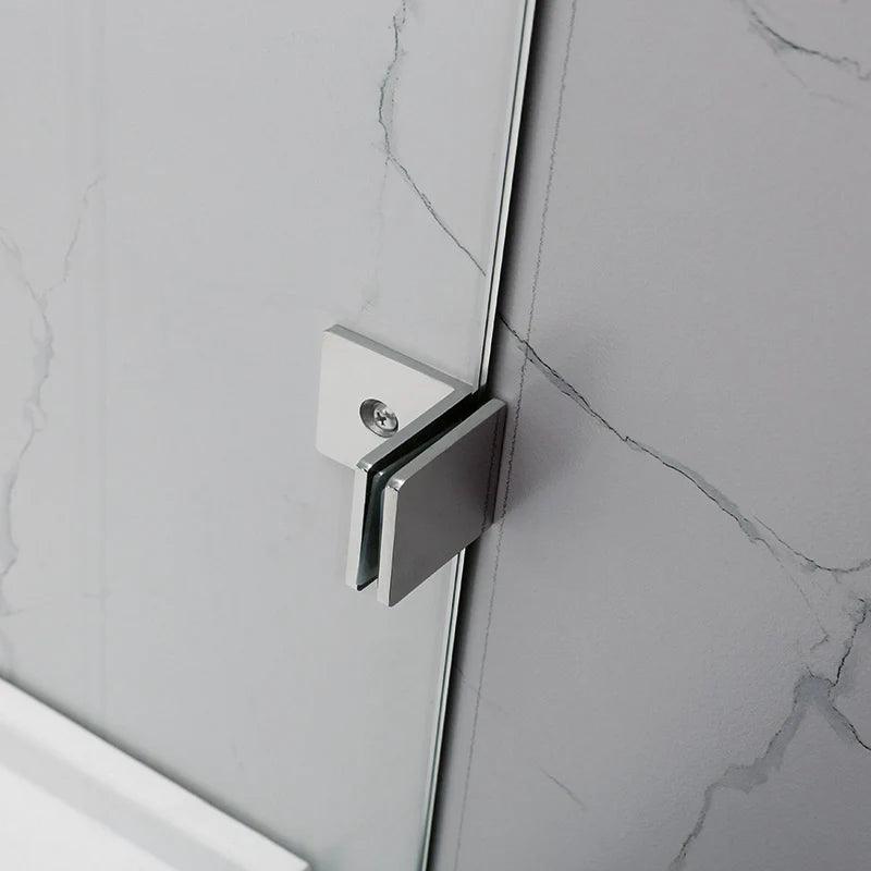 Frameless Fixed Panel Shower Screen Brushed Nickel - Living and Bathroom