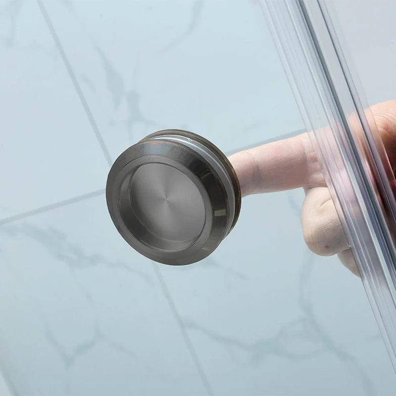 Frameless Adjustable Wall to Wall Sliding Shower Screen Gun Metal - Living and Bathroom