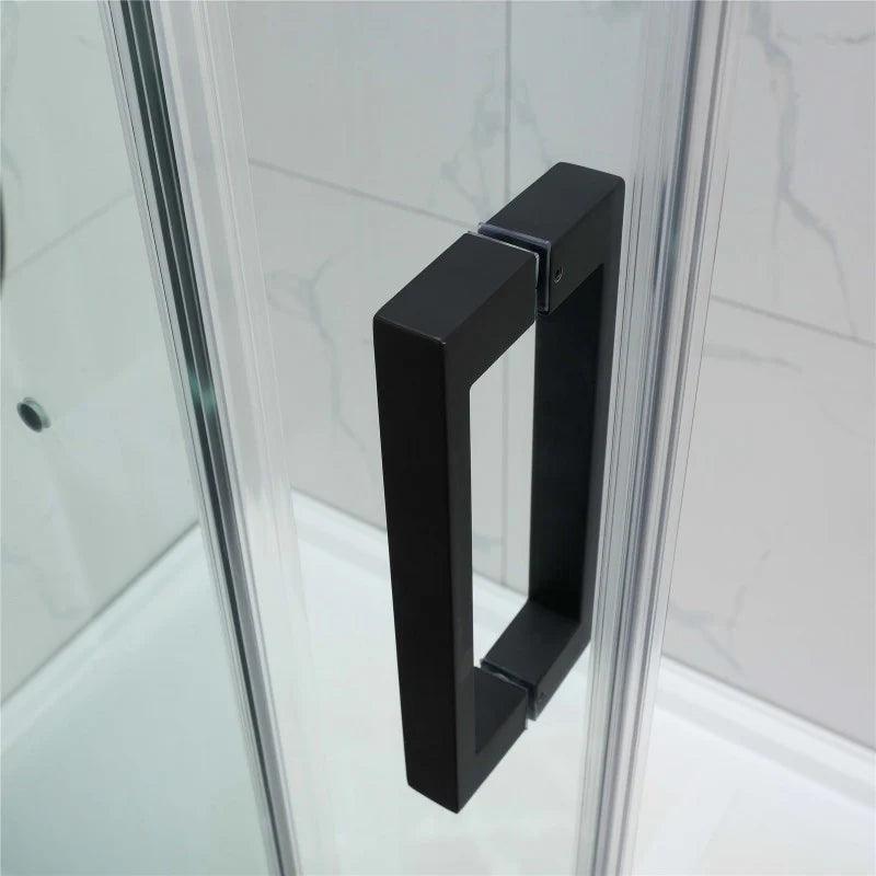 Frameless Adjustable Wall to Wall Sliding Shower Screen Black - Living and Bathroom