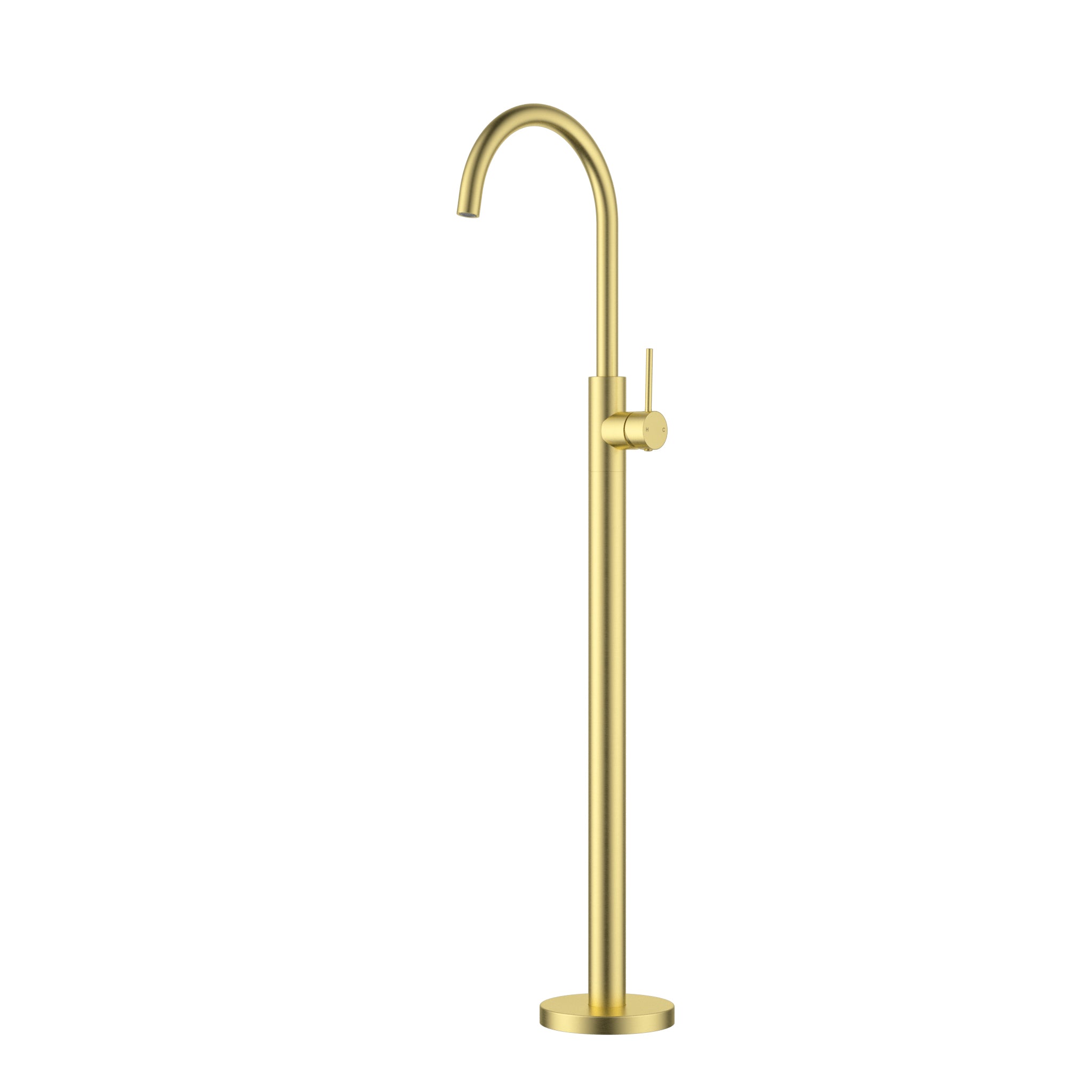 Otus Slimine Freestanding Bath Mixer Spout Brushed Gold