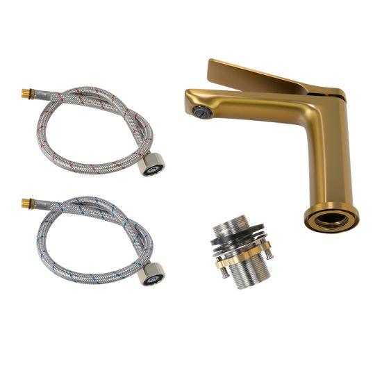 RUSHY Series Brushed Brass Basin Mixer - Living and Bathroom