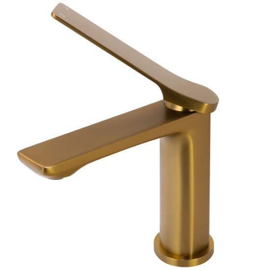 RUSHY Series Brushed Brass Basin Mixer - Living and Bathroom