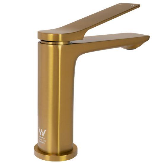 RUSHY Series Brushed Brass Basin Mixer - Living and Bathroom