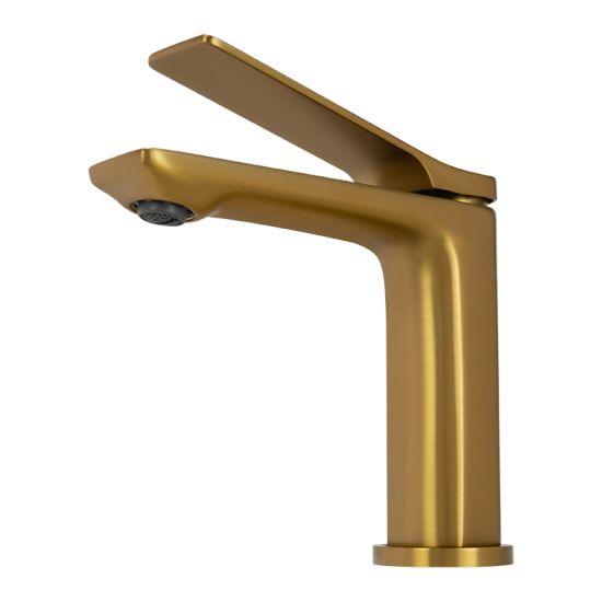 RUSHY Series Brushed Brass Basin Mixer - Living and Bathroom