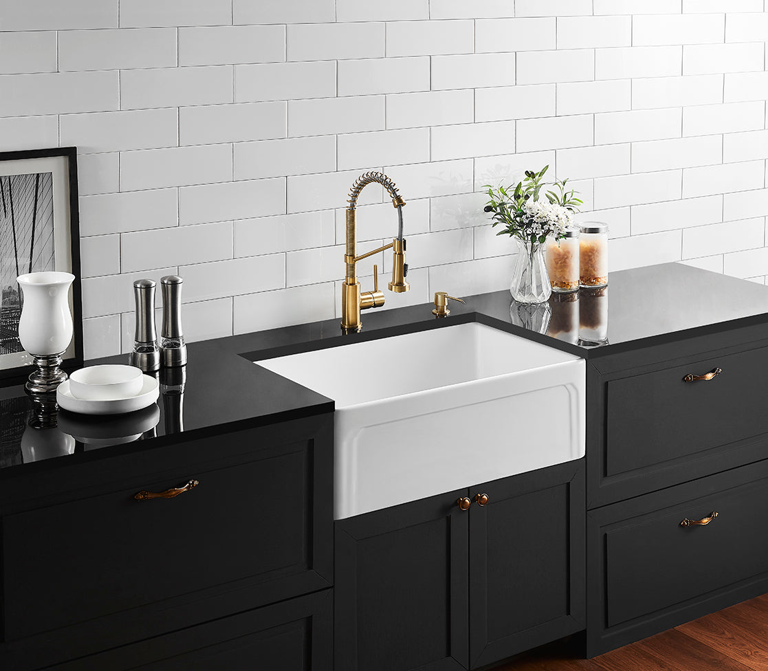 Gross White Kensington Fireclay Farmhouse Sink 758*453*254mm