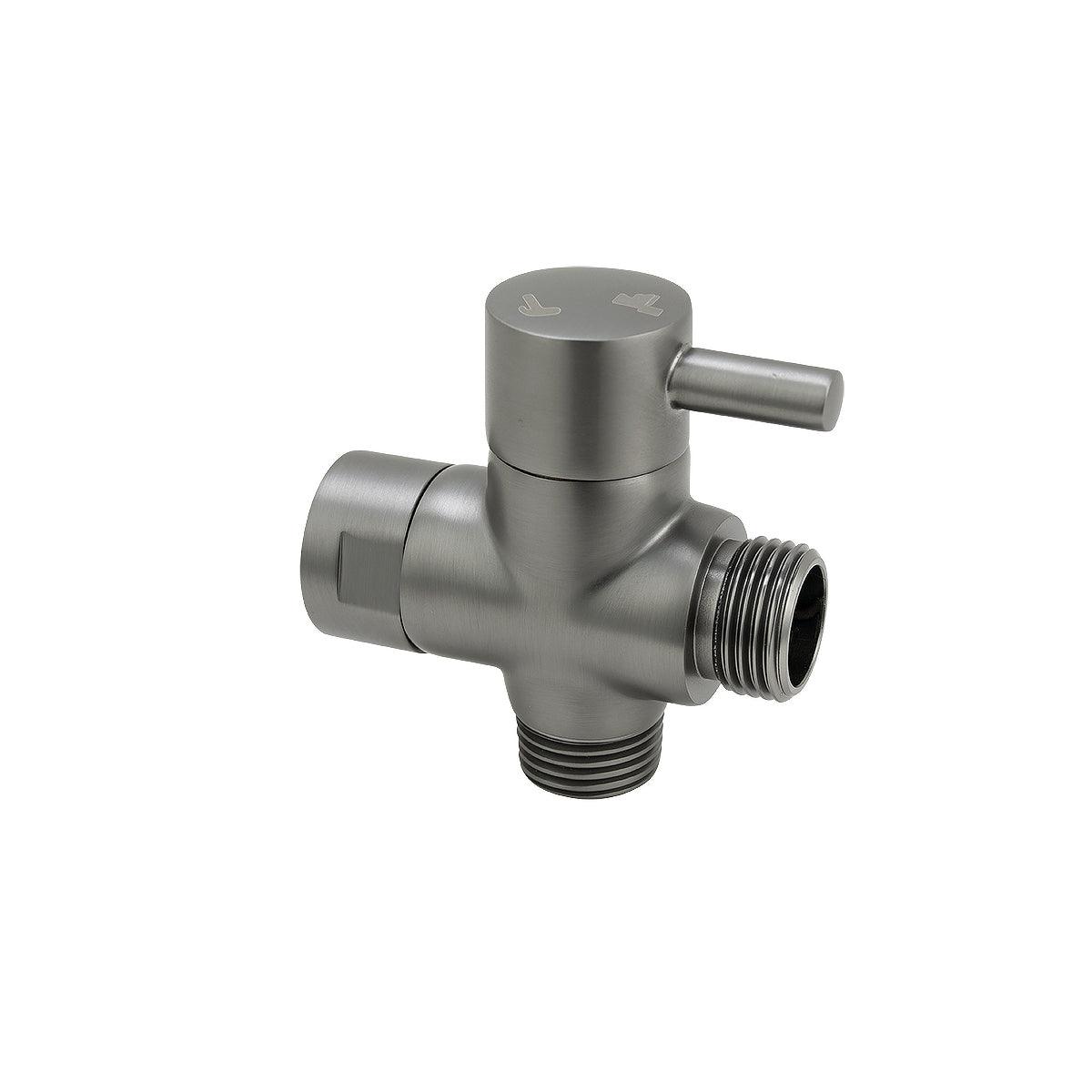 Brushed Gun Metal Grey Brass Bidet Diverter - Living and Bathroom