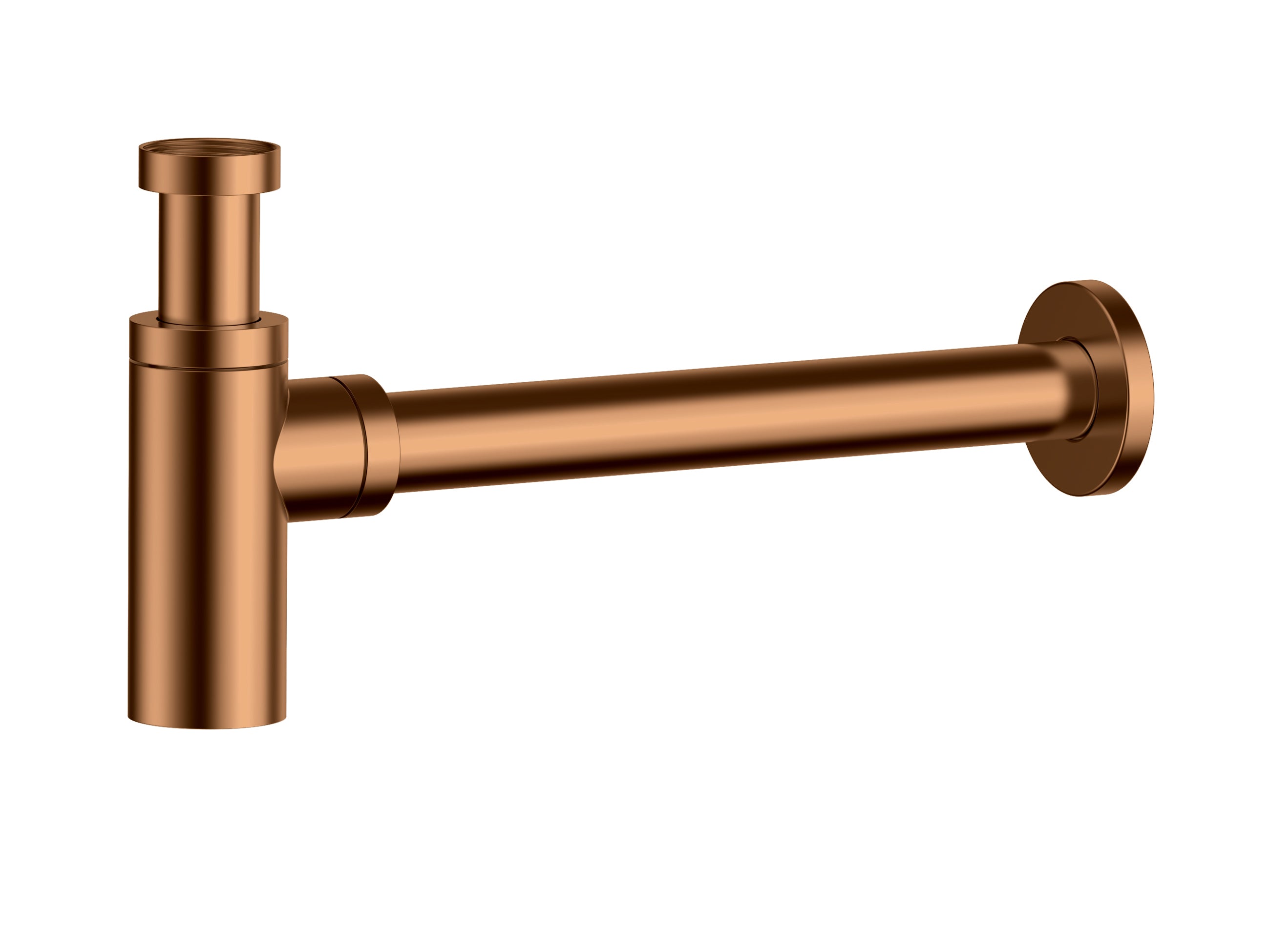 Round Brass Bottle Trap 32mm Brushed Copper