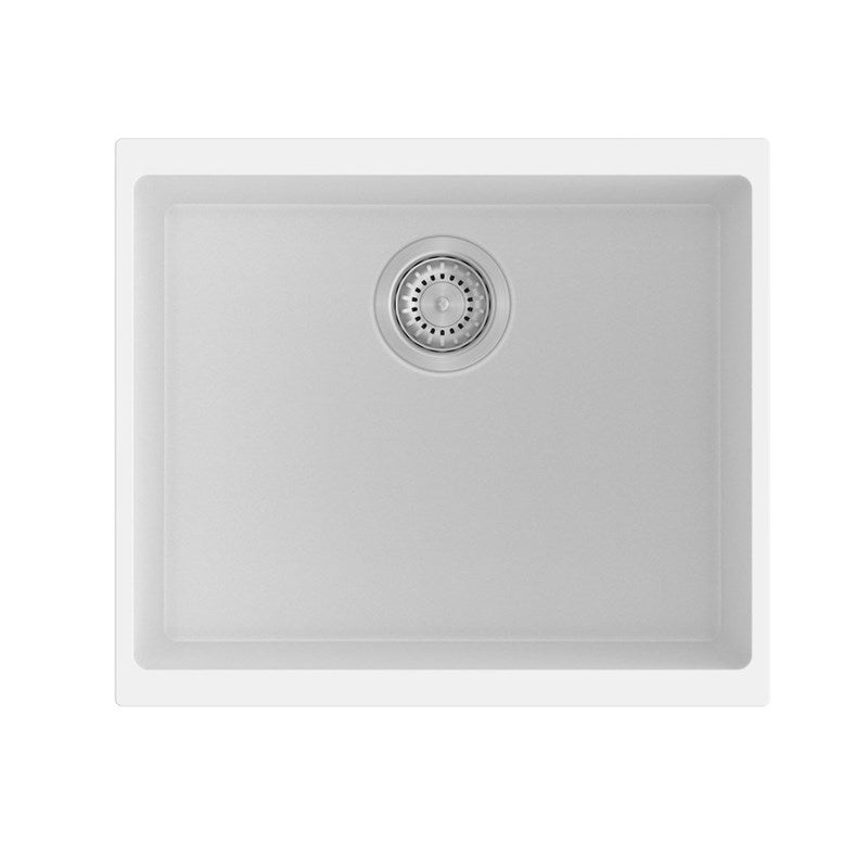 White Carysil Enigma N100S Granite Single Bowl Stone Kitchen Sink 530*460*200mm