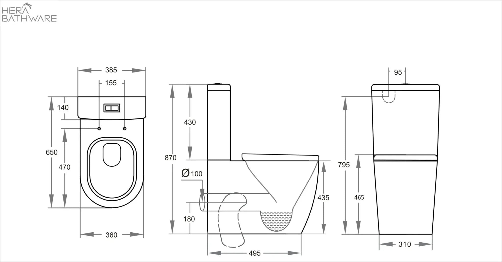 Elvera Ambulant Back To Wall Rimless Toilet Suite