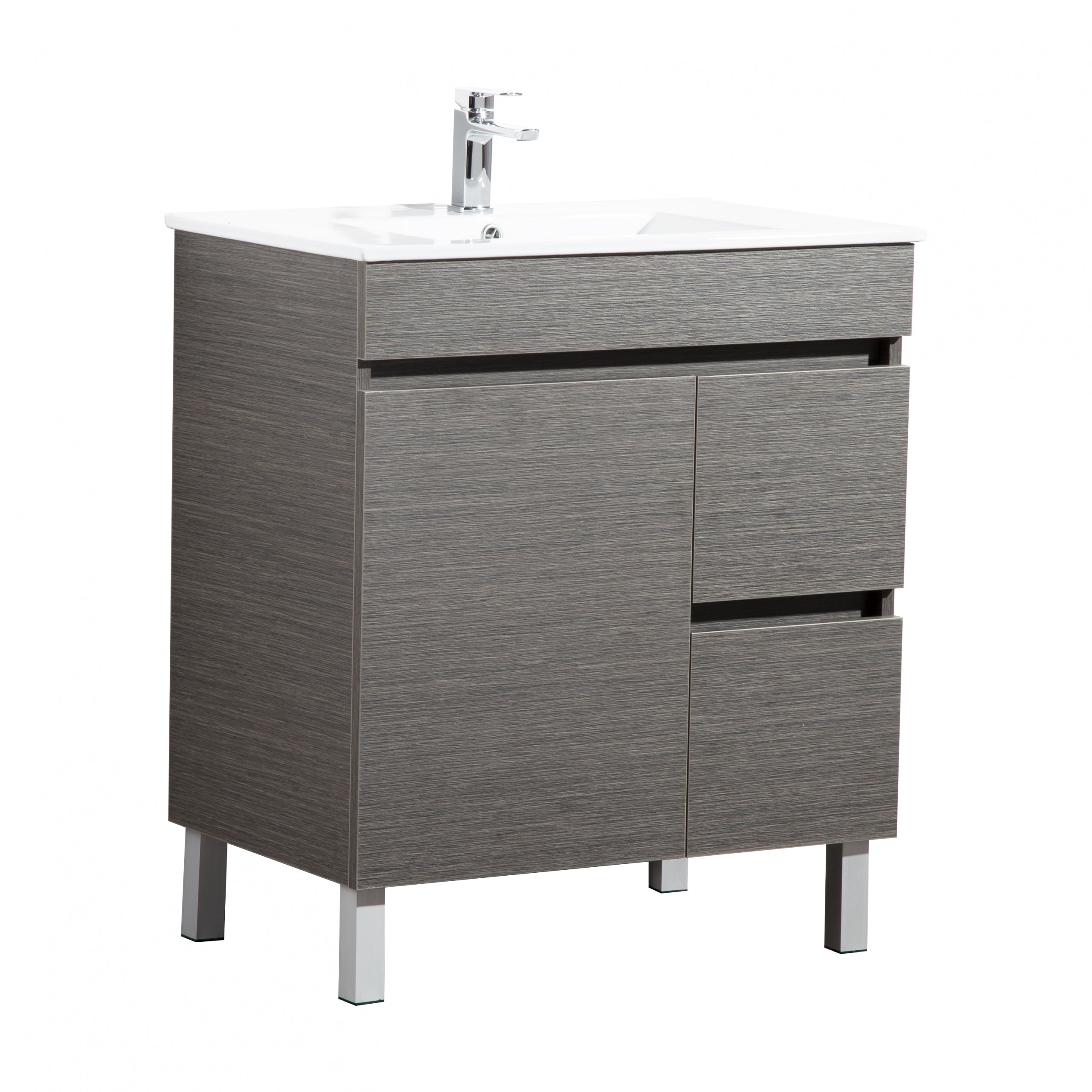 Evie PVC Freestanding Bathroom Vanity Dark Brown