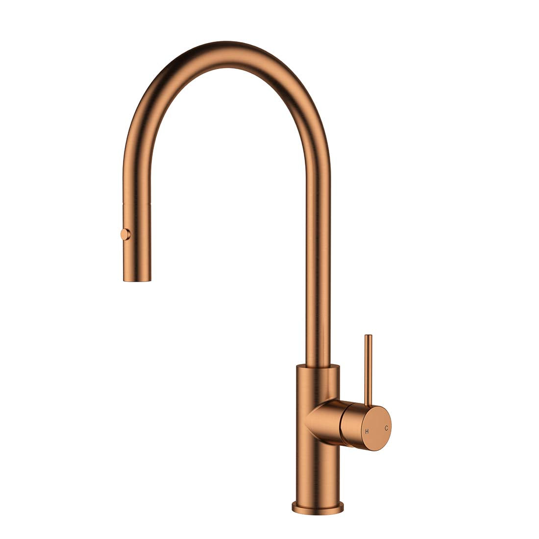 Otus Slimline Pull-Out Kitchen And Laundry Sink Mixer Brushed Copper