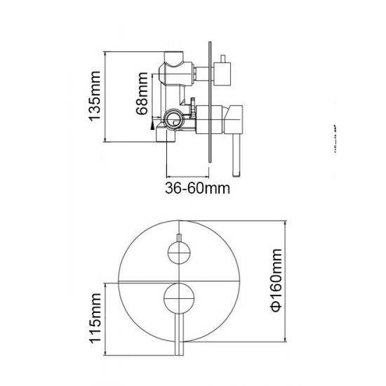 LUCID PIN Series Round Black Basin Mixer(Tall Vesion) - Living and Bathroom