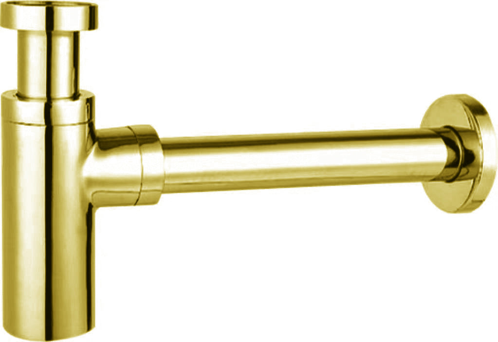 Round Brass Bottle Trap 32mm Brushed Gold