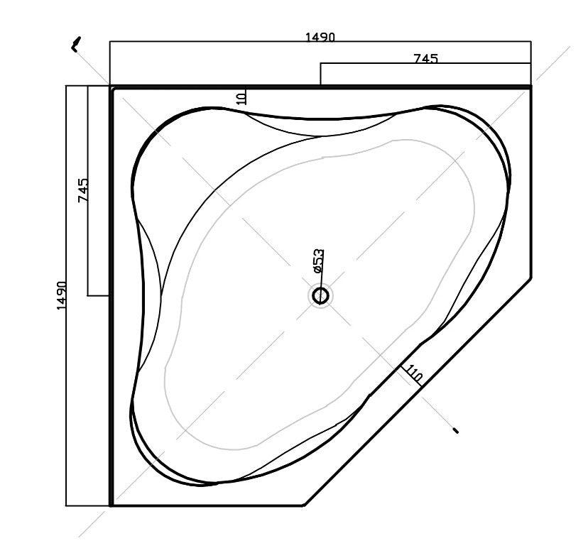 FS53 1290/1490*1290/1490*640mm White 12 Jets Acrylic Freestanding Spa Bathtub - Living and Bathroom