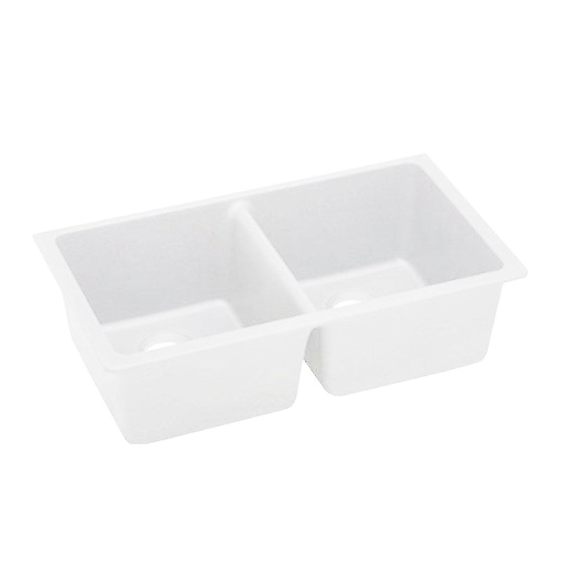 White Arete Stone Granite Double Bowl Stone Kitchen Sink 838*476*241mm