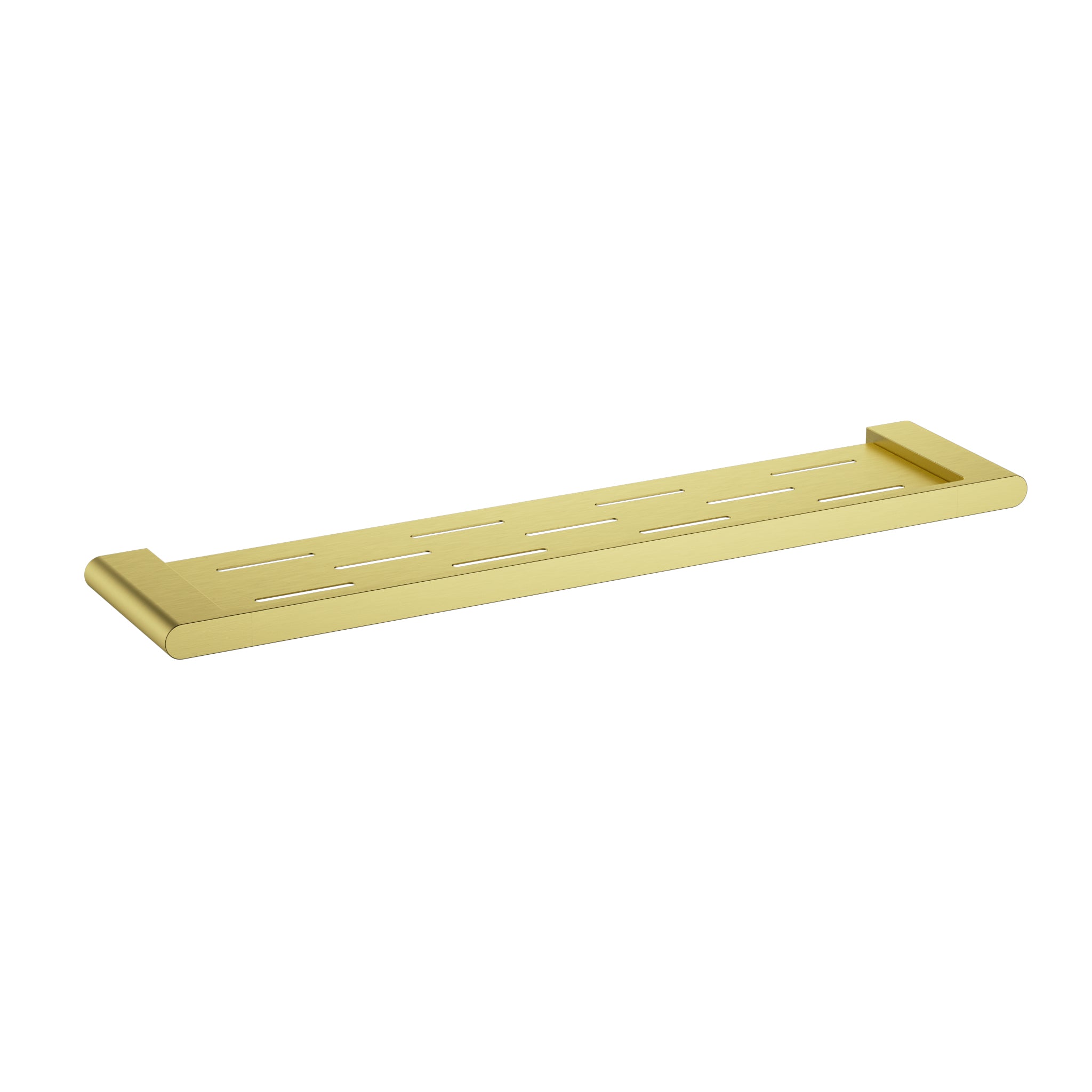 Cora Round Cornered Rectangle Cosmetic Shelf in Brushed Nickel