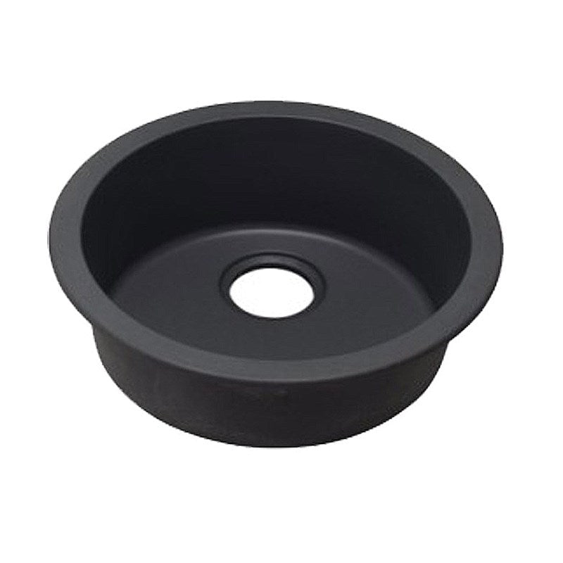 Round Black Arete Stone Granite Single Bowl Stone Kitchen Sink 460mm
