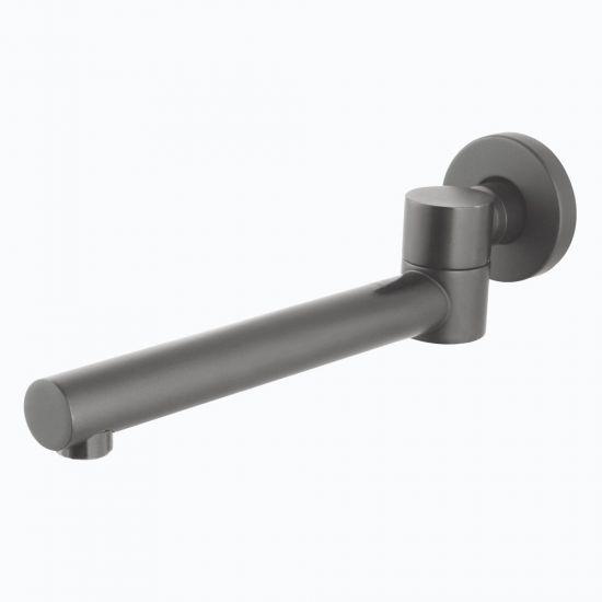 Round Gun Metal Grey Bathtub/Basin Swivel Wall Spout - Living and Bathroom