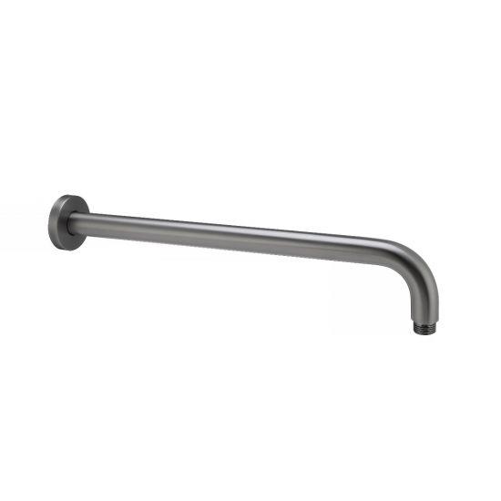 Round Gun Metal Grey Stainless Steel Wall Mounted Shower Arm 400mm - Living and Bathroom