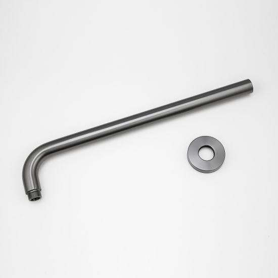 Round Gun Metal Grey Stainless Steel Wall Mounted Shower Arm 400mm - Living and Bathroom