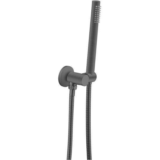 Round Gun Metal Grey Hand Shower Rail with Handheld Shower - Living and Bathroom