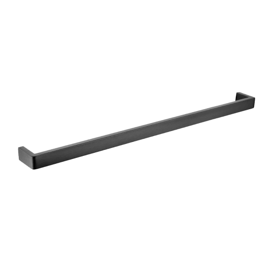 IVANO Series Square Gun Metal Grey Single Towel Rail 800mm - Living and Bathroom