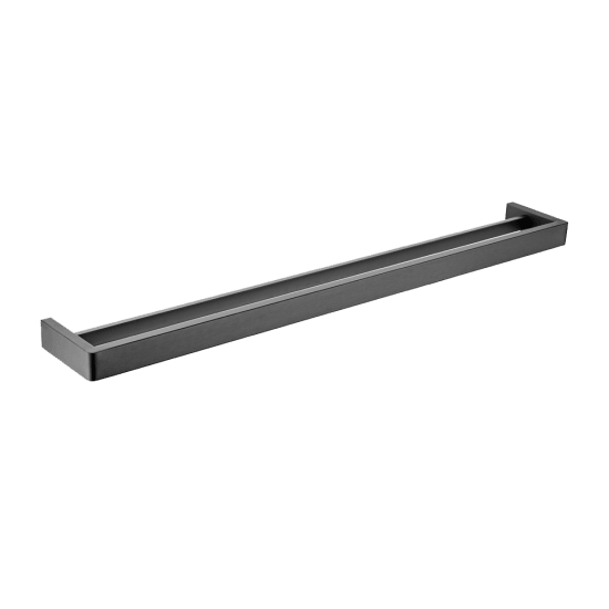 IVANO Series Square Gun Metal Grey Double Towel Rail 800mm - Living and Bathroom