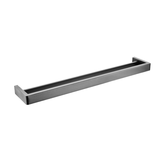 IVANO Series Square Gun Metal Grey Double Towel Rail 600mm - Living and Bathroom