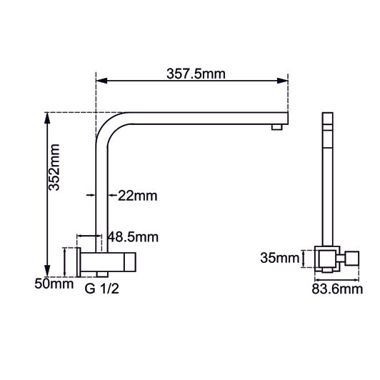 Square Chrome Shower Station without Shower Head and Handheld Shower(Stainless Steel Hose)