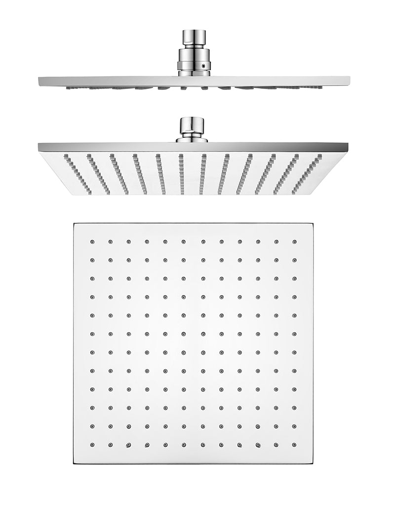 Square Chrome Brass Shower Head 200mm