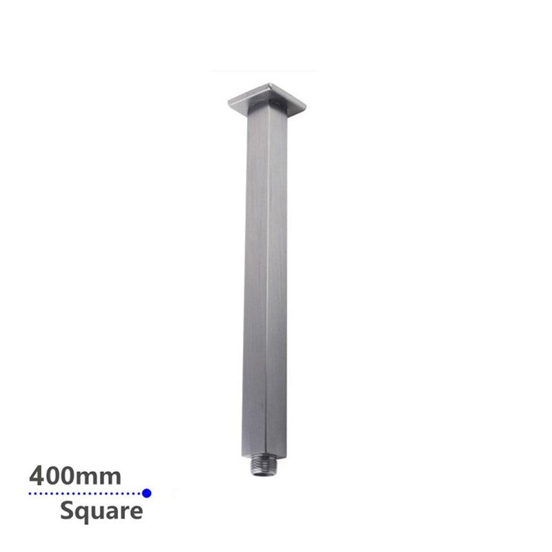Square Brushed Nickel Ceiling Shower Arm 400mm